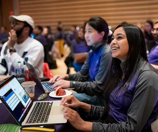 Kellogg students at the school's annual Super Bowl Ad Review